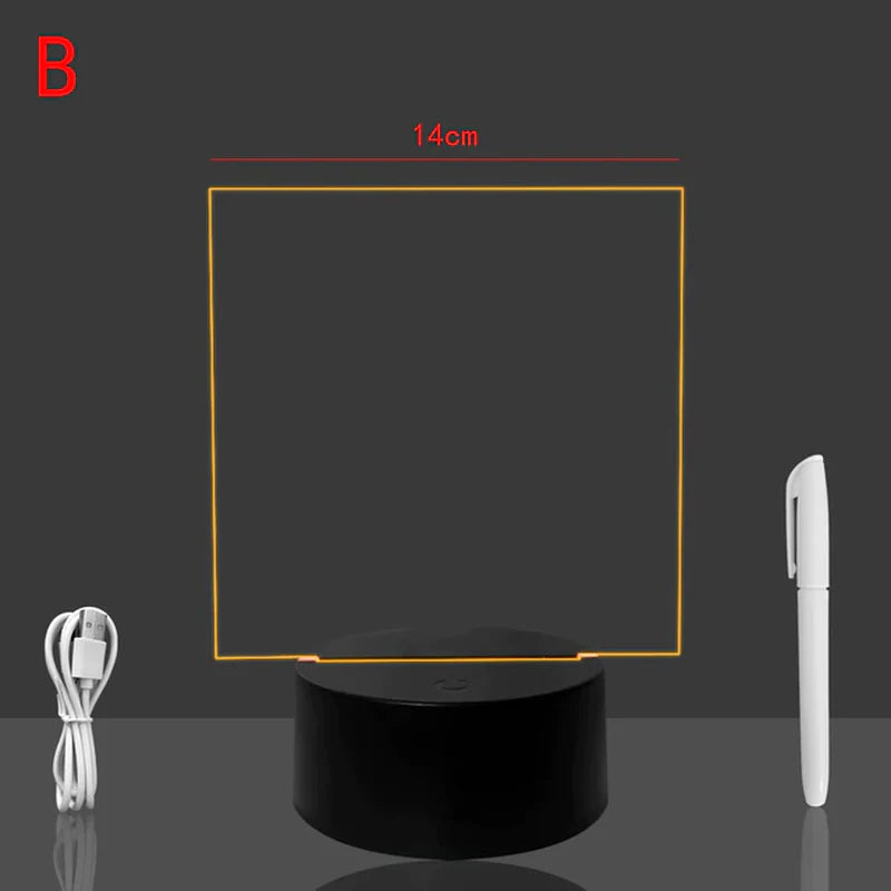 Personalized Glow Message Board – Color-Changing LED Acrylic Lamp for Home & Office
