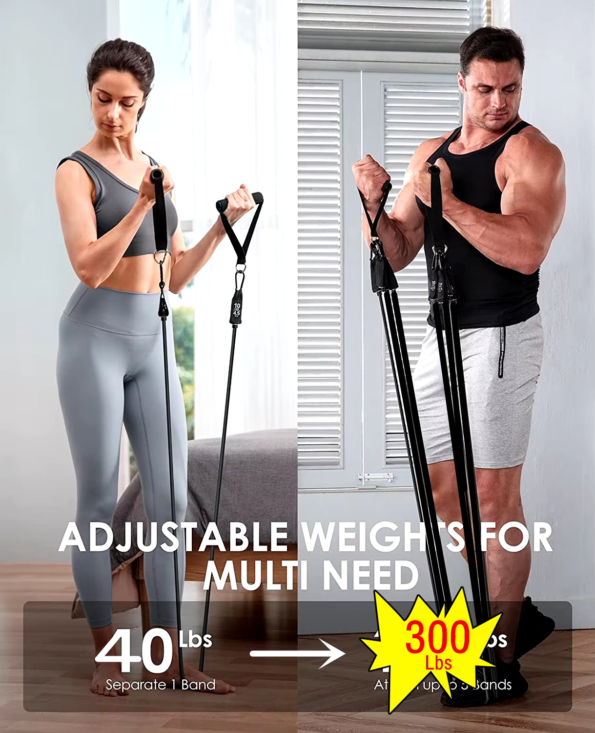 Elevate Your Fitness Routine with the 300Lb Resistance Elastic Band - Perfect for Home Workouts, Strength Training, and Comprehensive Fitness