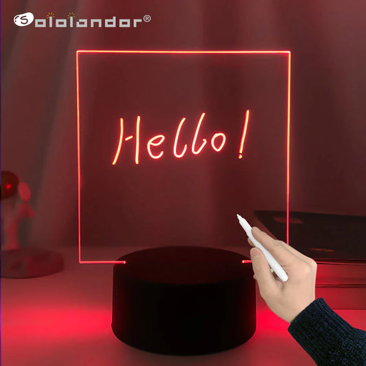 Personalized Glow Message Board – Color-Changing LED Acrylic Lamp for Home & Office