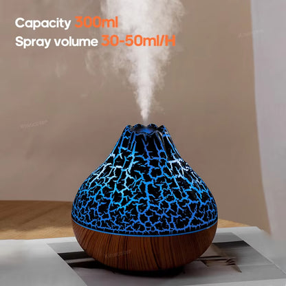 Volcano Mist Aroma Humidifier – Calming LED Diffuser with Soothing Mist & Ambient Glow