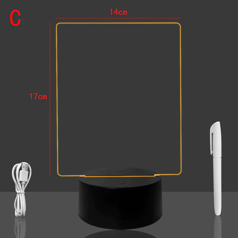 Personalized Glow Message Board – Color-Changing LED Acrylic Lamp for Home & Office