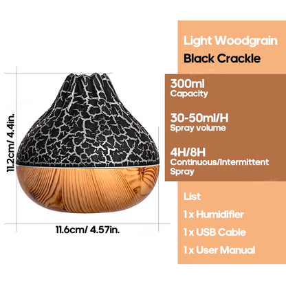 Volcano Mist Aroma Humidifier – Calming LED Diffuser with Soothing Mist & Ambient Glow