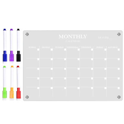 Magnetic Whiteboard Kitchen Plate Fridge Dry Erase Calendar Practical Acrylic Blank Board Schedule Transparent with Pen