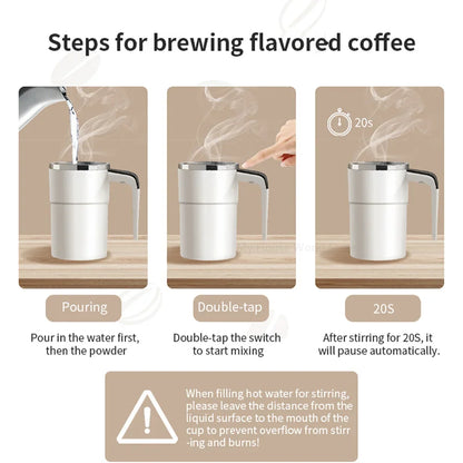 Automatic Self-Stirring Coffee Mug – USB Rechargeable Magnetic Mixer Cup for Coffee & Tea
