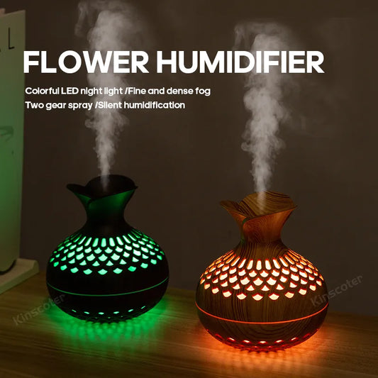 Bloom Mist Aroma Diffuser – Flower-Shaped Humidifier with Soothing Lights & Spray Modes