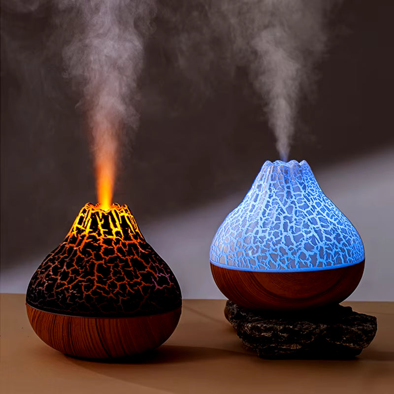 Volcano Mist Aroma Humidifier – Calming LED Diffuser with Soothing Mist & Ambient Glow