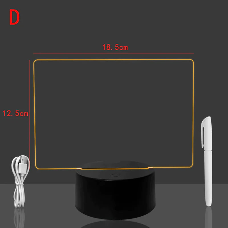 Personalized Glow Message Board – Color-Changing LED Acrylic Lamp for Home & Office