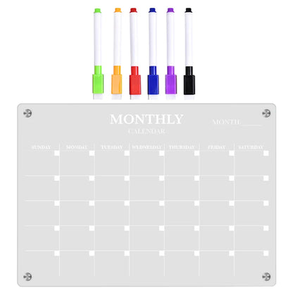 Magnetic Whiteboard Kitchen Plate Fridge Dry Erase Calendar Practical Acrylic Blank Board Schedule Transparent with Pen