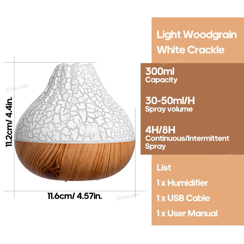 Volcano Mist Aroma Humidifier – Calming LED Diffuser with Soothing Mist & Ambient Glow