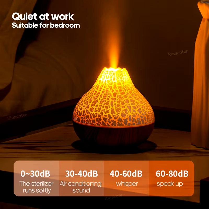 Volcano Mist Aroma Humidifier – Calming LED Diffuser with Soothing Mist & Ambient Glow